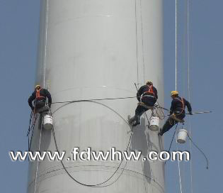 江蘇龍源東凌風電場 80m風機塔筒防腐補漆工程